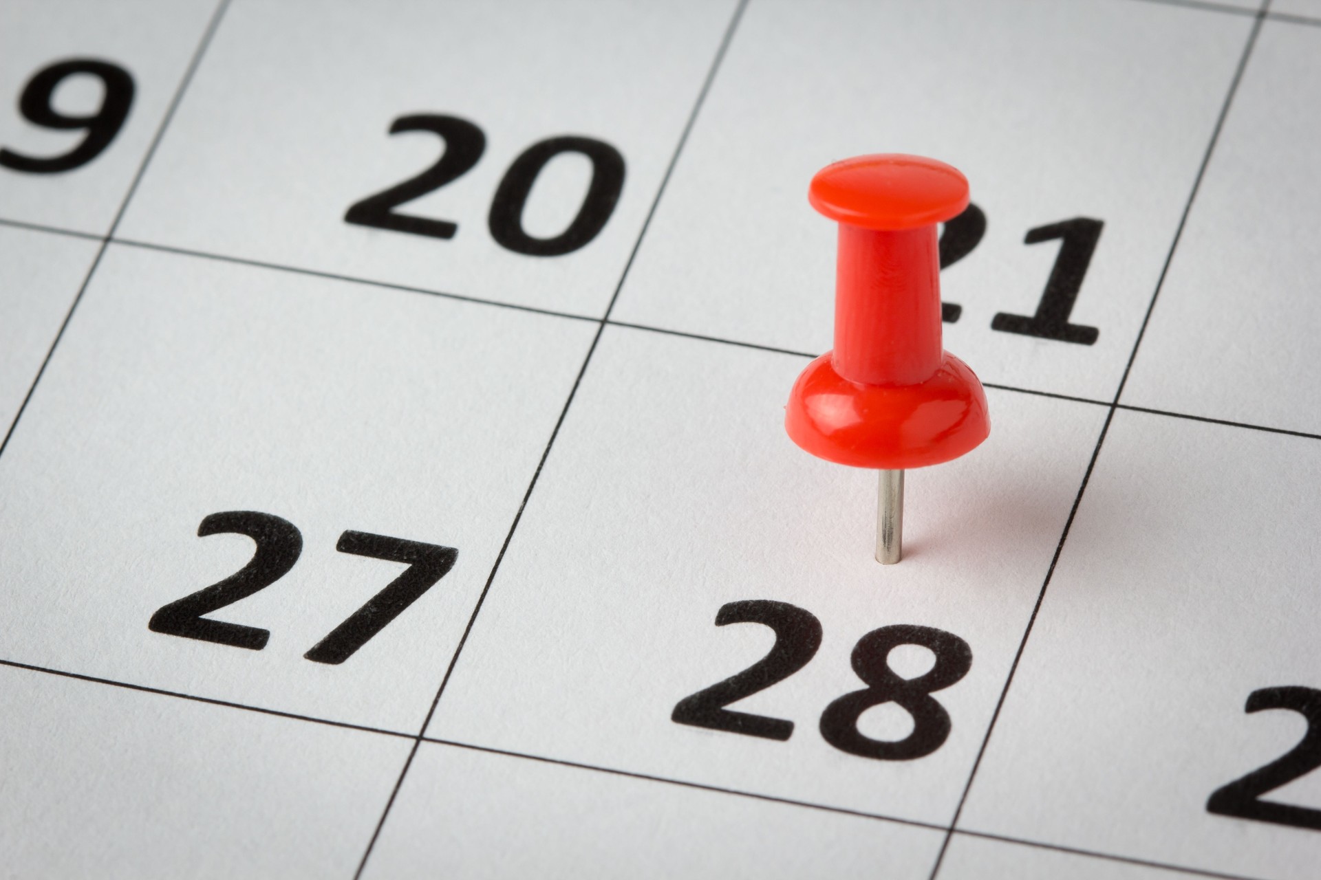 Appointments marked on calendar